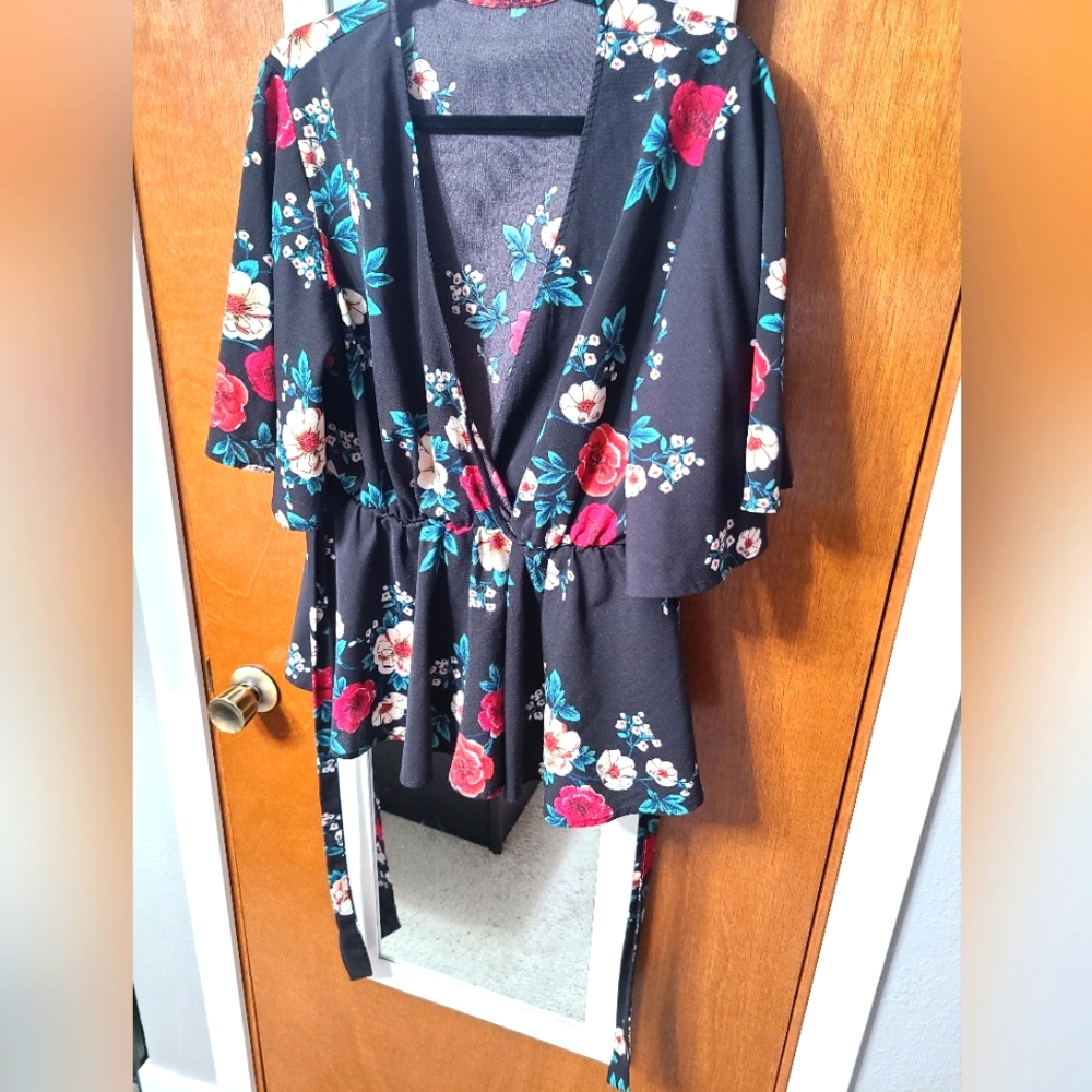 Blue Peplum Top